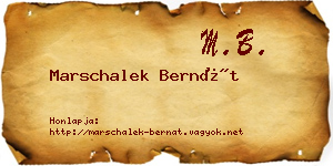 Marschalek Bernát névjegykártya